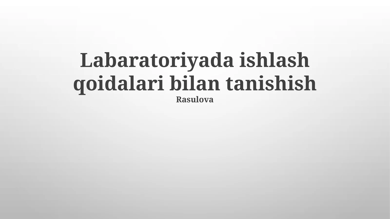 Kimyoviy moddalar bilan ishlash qoidalari