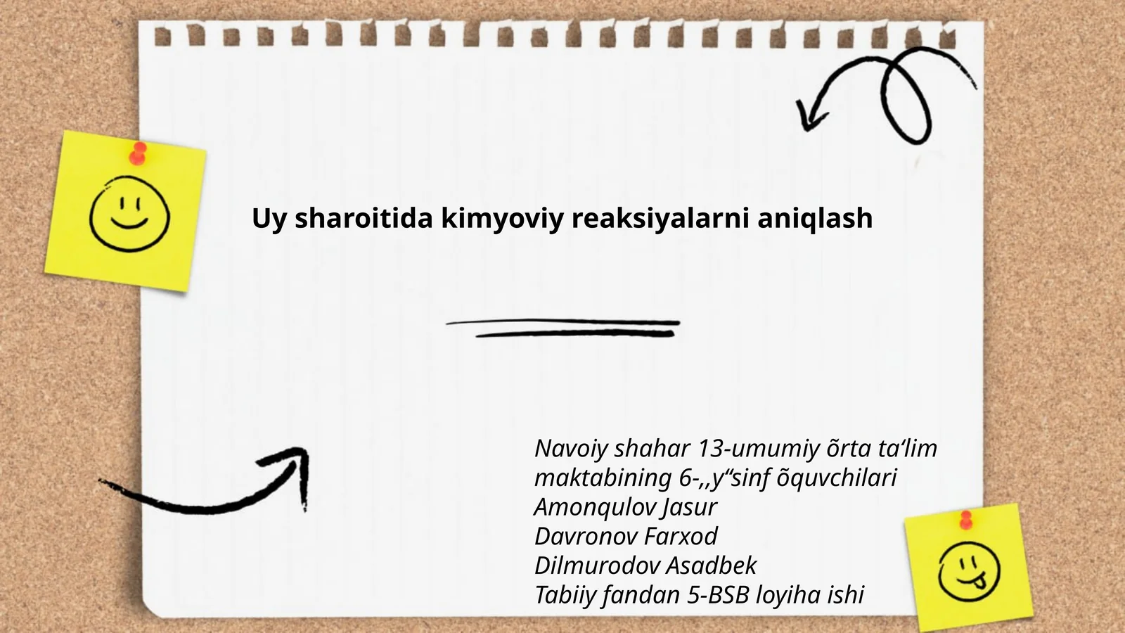 Uy sharoitida kimyoviy reaksiyalarni aniqlash