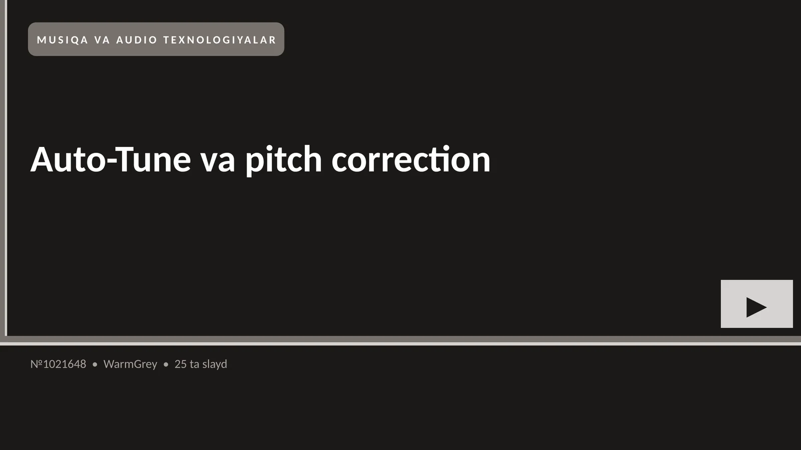 MUSIQA VA AUDIO TEXNOLOGIYALAR