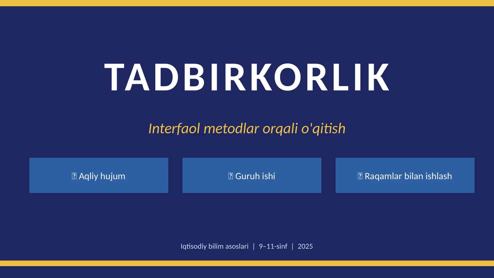 Interfaol metodlar orqali o'qitish