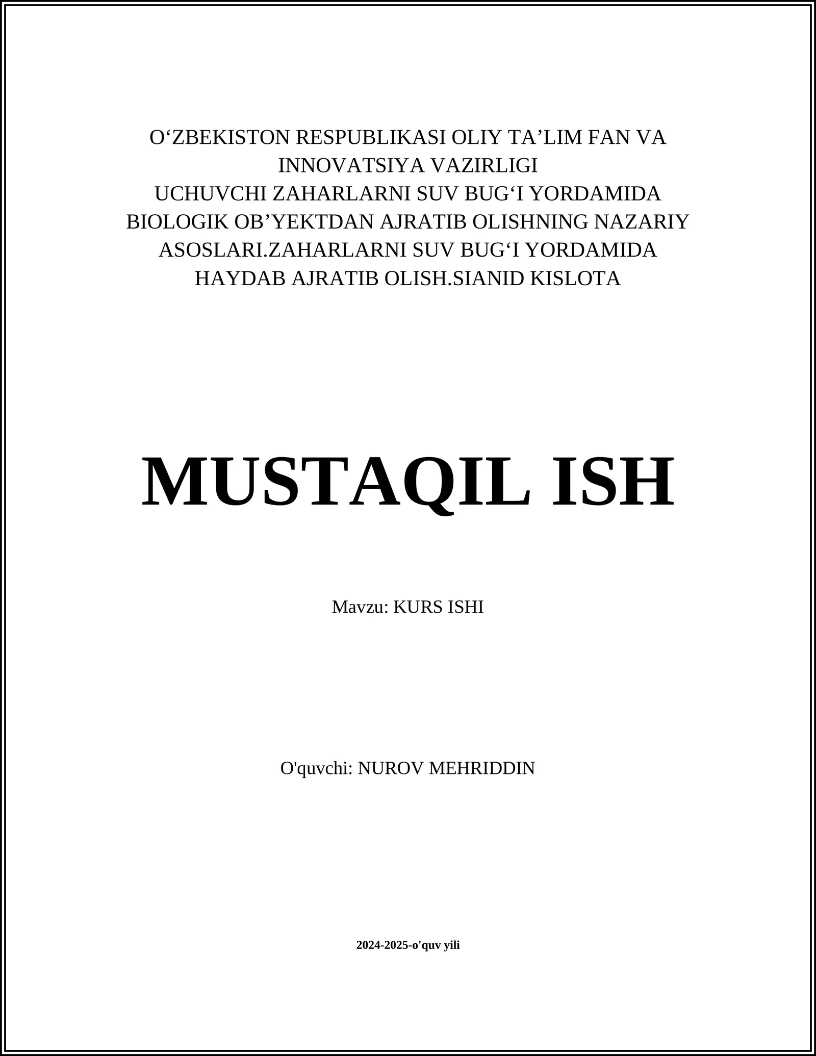 MUSTAQIL ISH