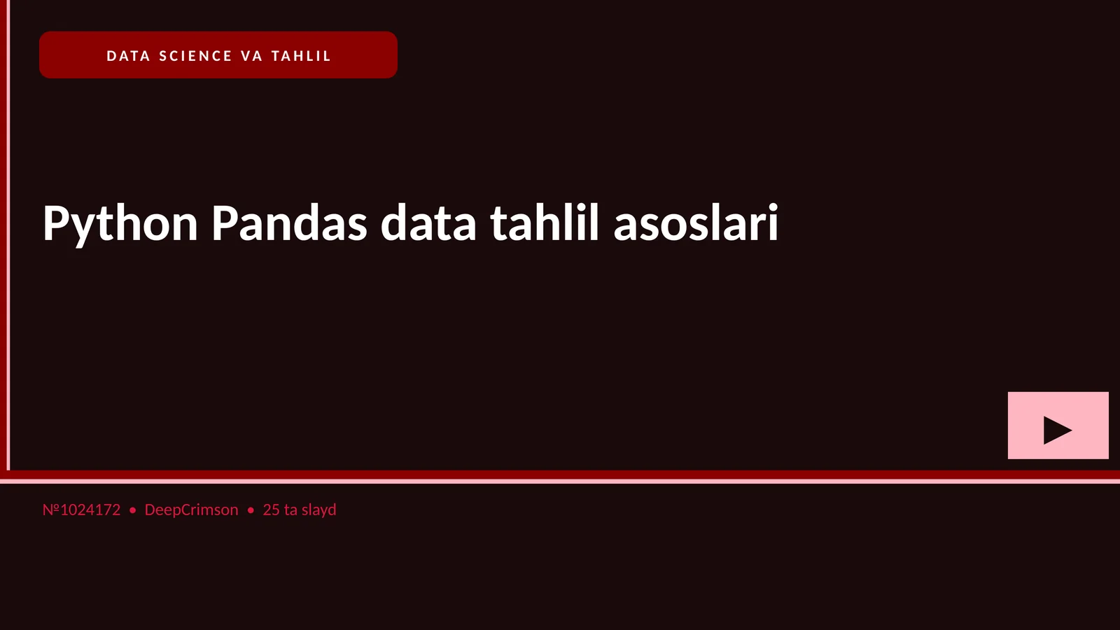 Python Pandas data tahlil asoslari
