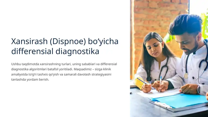 Xansirash (Dispnoe) bo‘yicha differensial diagnostika