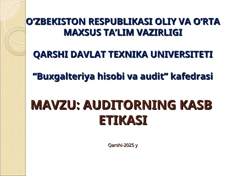 AUDITORNING KASBETIKA
