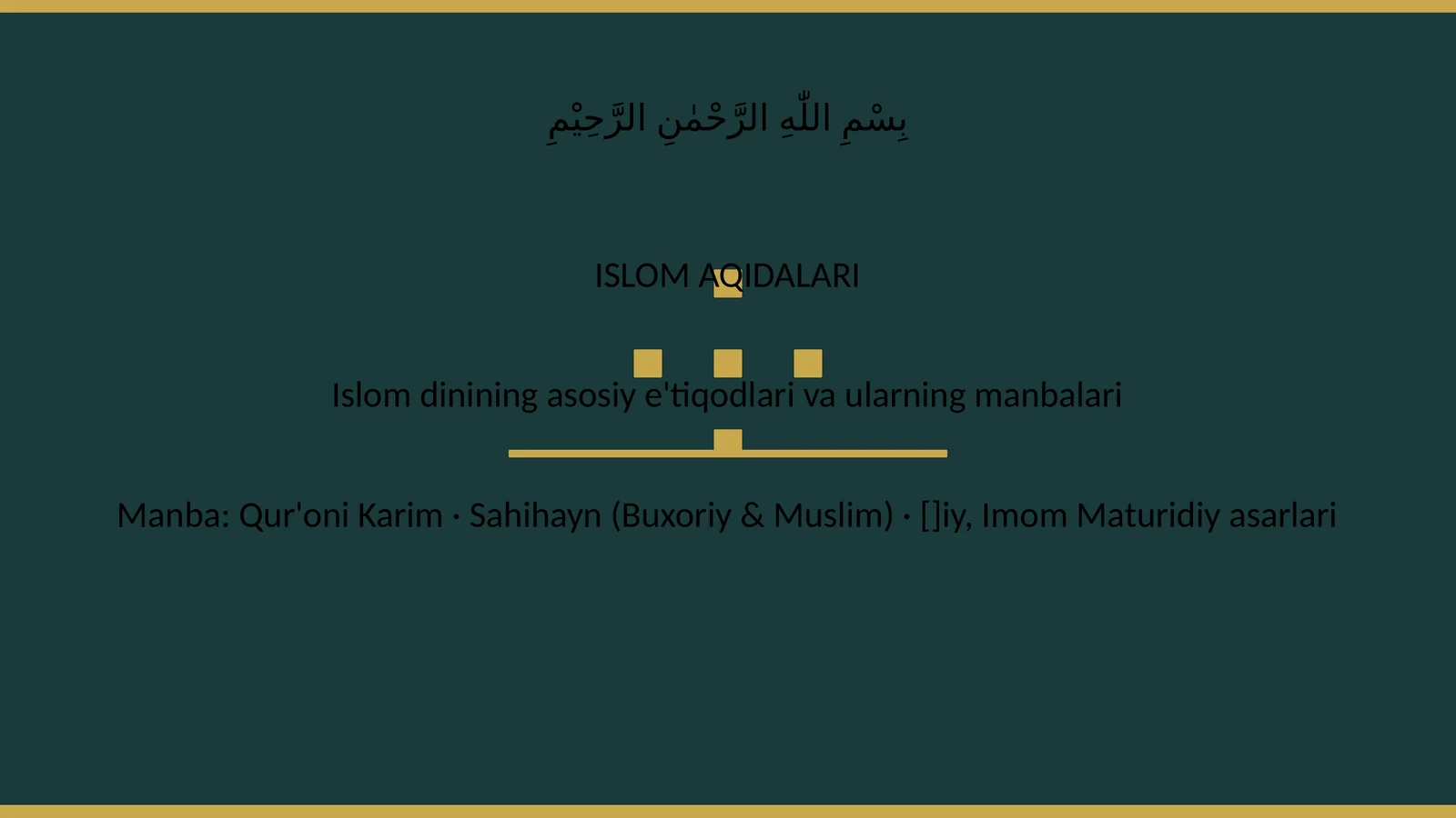 Islom Aqidalari