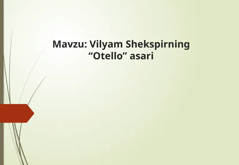 Vilyam Shekspirning “Otello” asari