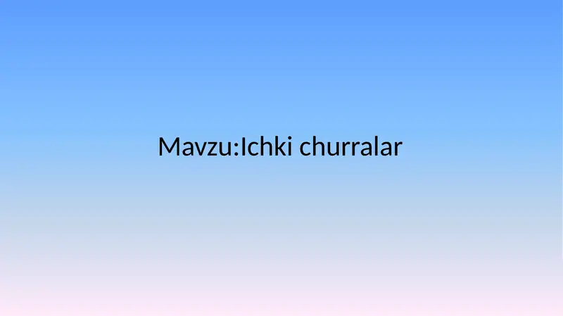 Ichki churralar