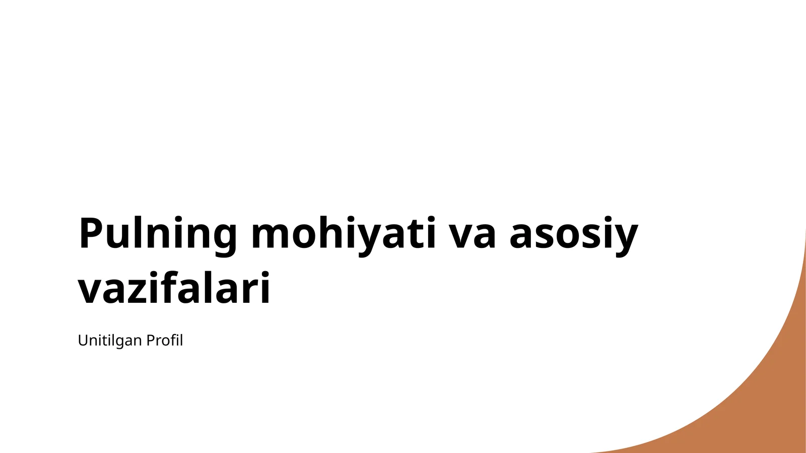 Pulning mohiyati va asosiy vazifalari