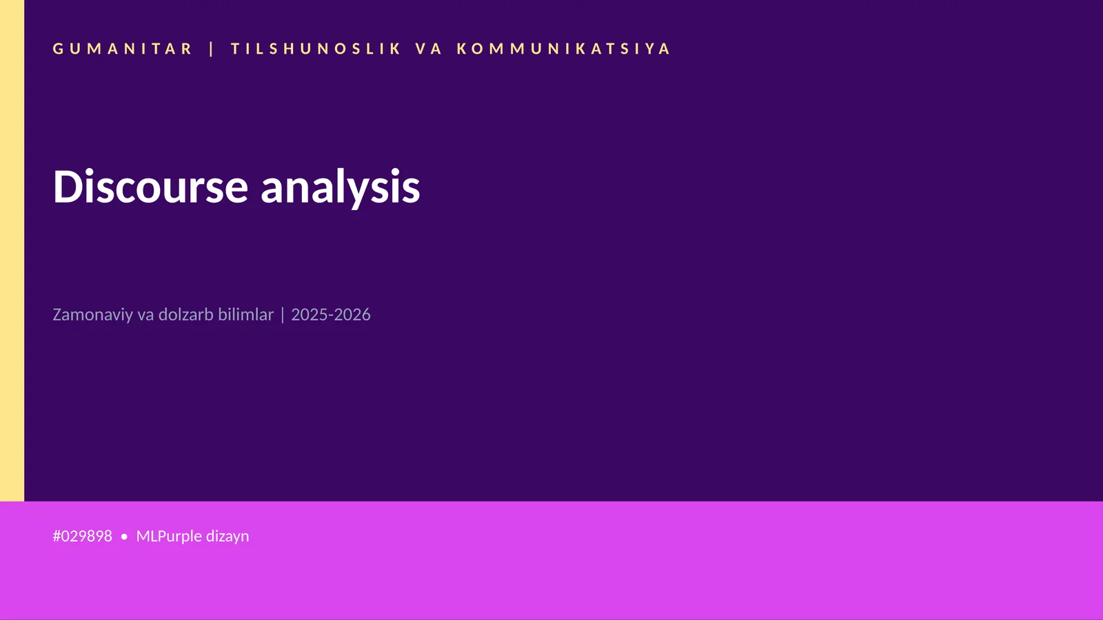 Discourse analysis