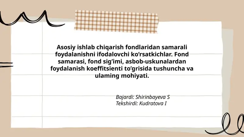 Asosiy ishlab chiqarish fondlari