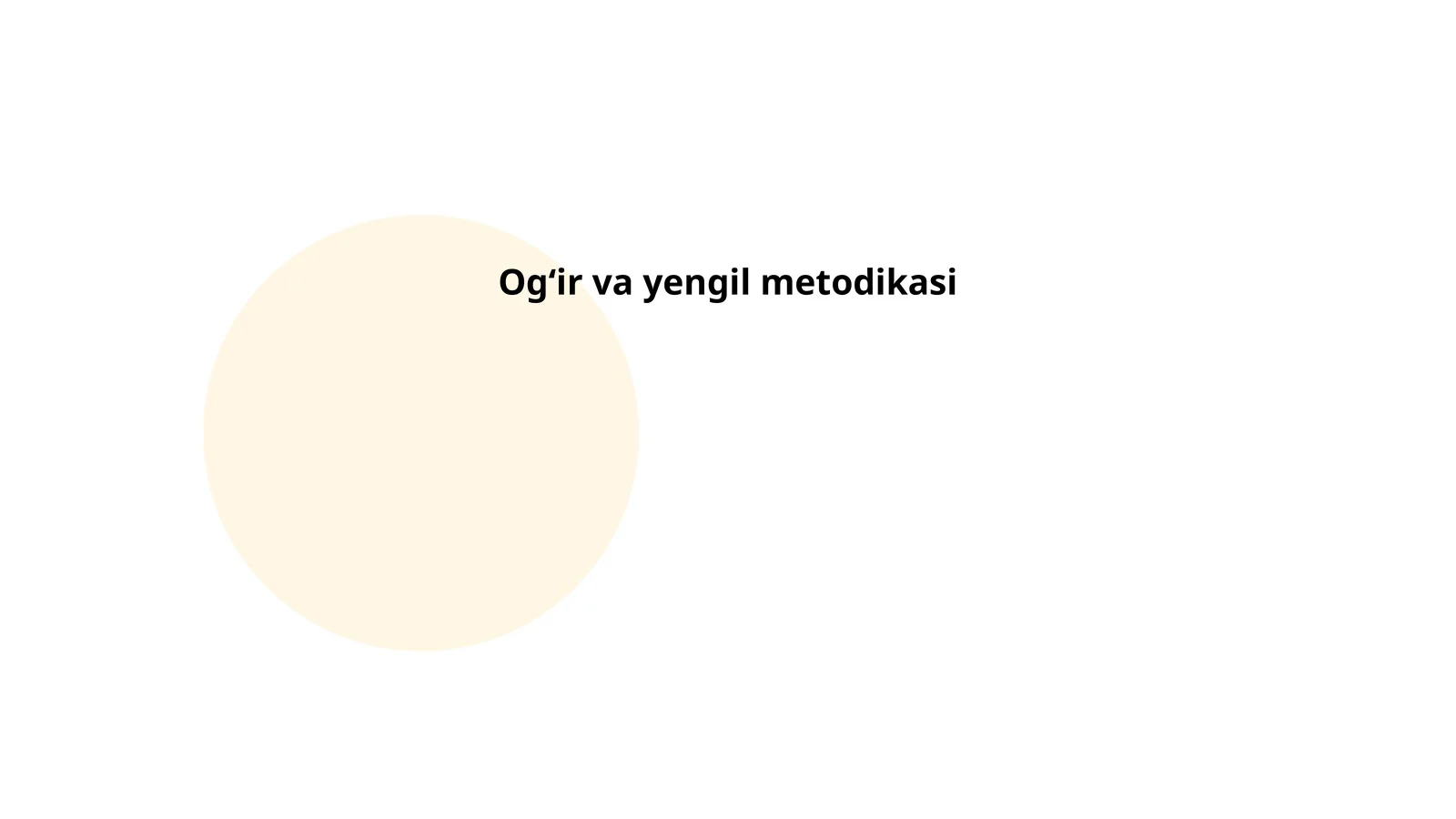 Ogʻir va yengil metodikasi