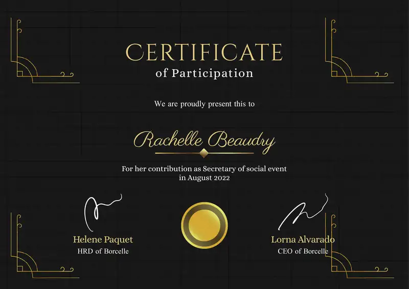 Certificate of Participation