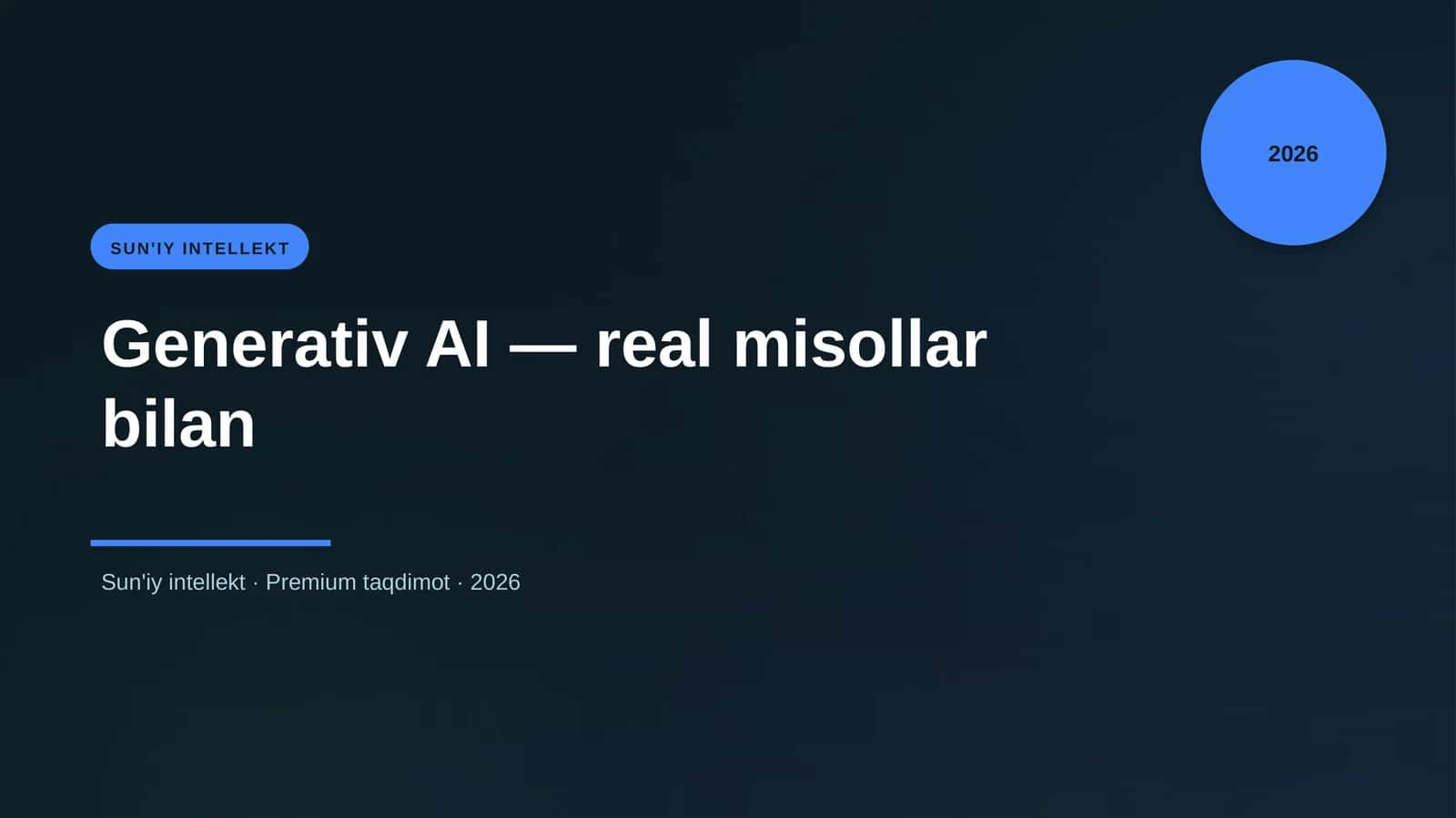 Generativ AI — real misollar bilan