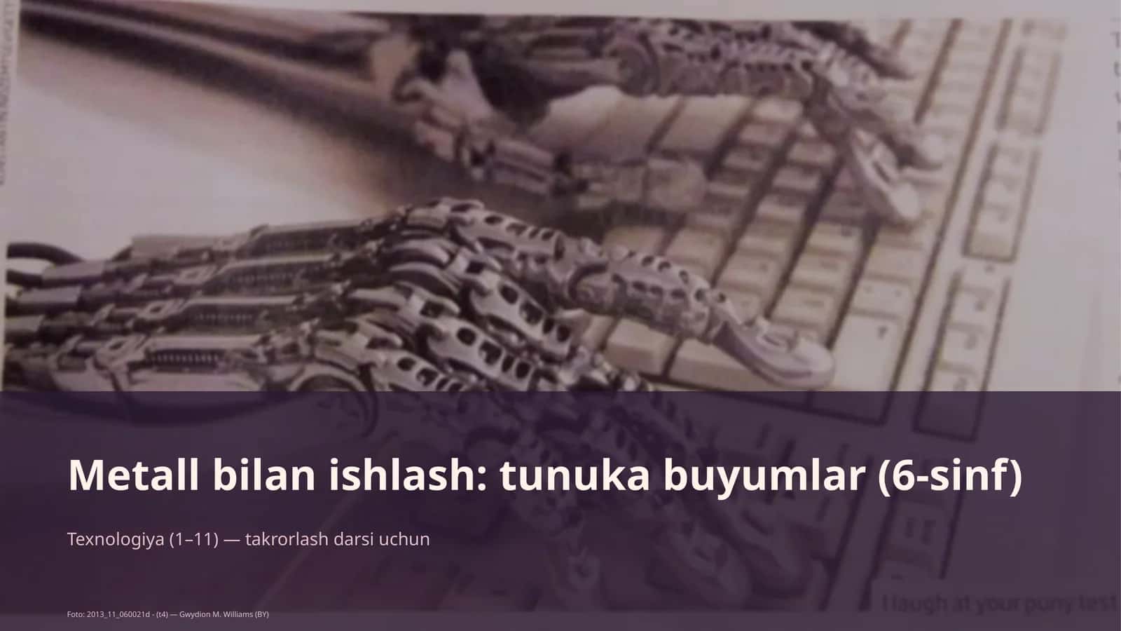 Metall bilan ishlash: tunuka buyumlar (6-sinf)