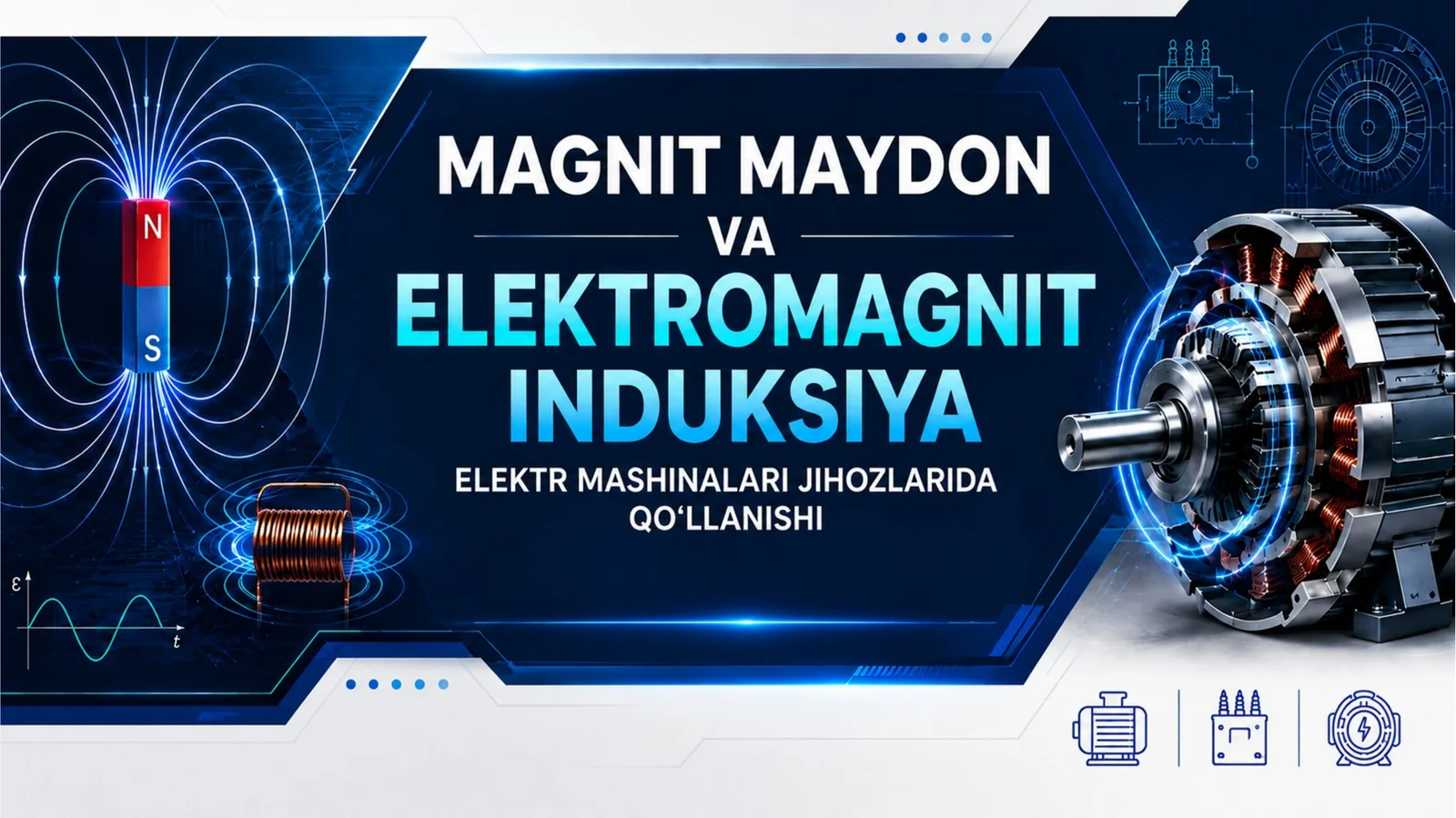 Magnit maydon va elektromagnit induksiya elektr mashinalari jihozlarida qo'llanishi