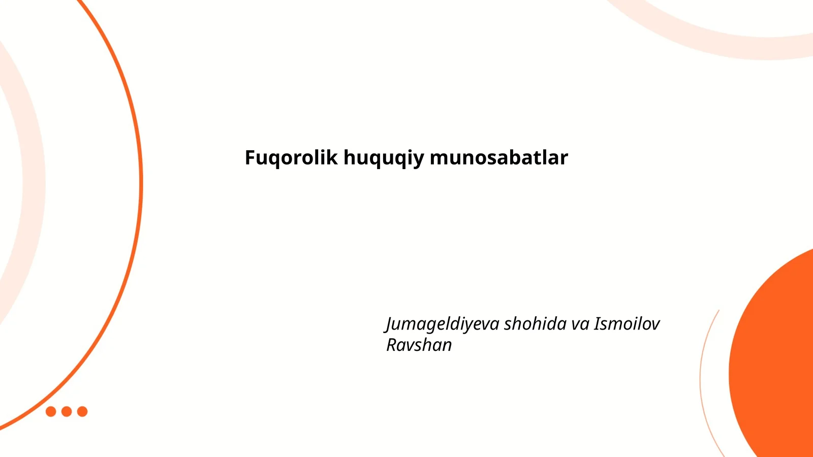 Fuqorolik huquqiy munosabatlar