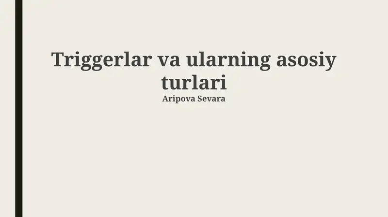 Tetiklar va ularning asosiy turlari