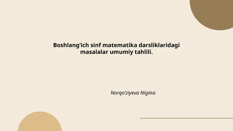 Arifmetik amallarni o‘rgatish metodikasi