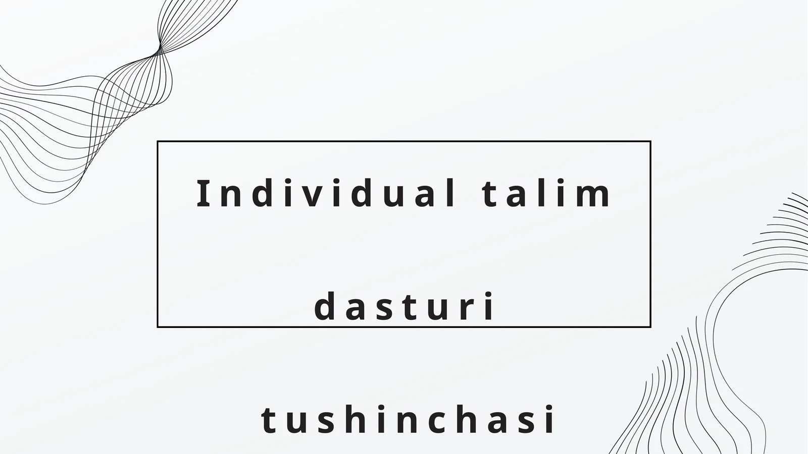 Individual talim dasturi tushinchasi