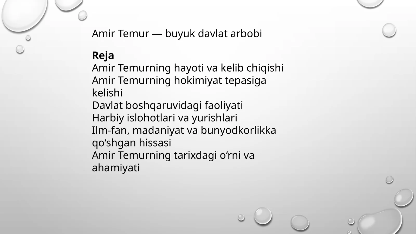 Amir Temurning hayoti va kelib chiqishi