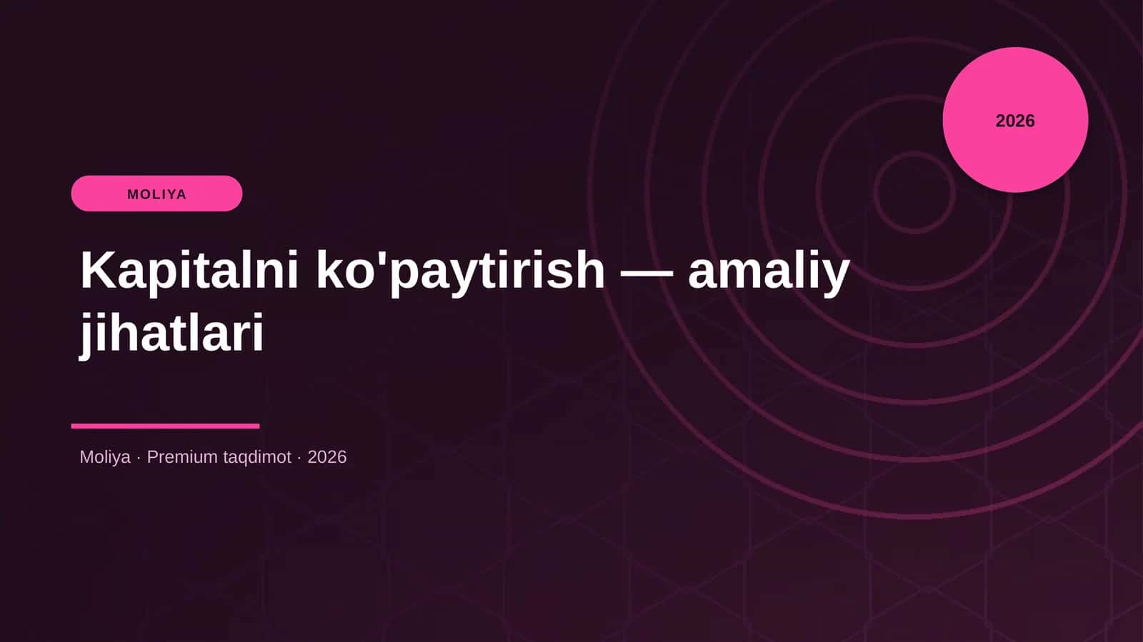 Kapitalni ko'paytirish — amaliy jihatlari