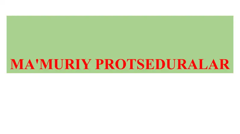 Ma'muriy protseduralar