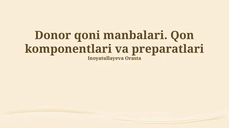 Donor qoni manbalari