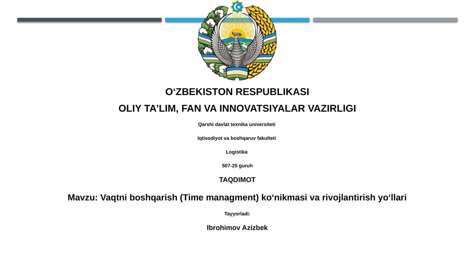 Vaqtni boshqarish (Time management) koʻnikmasi va rivojlantirish yoʻllari