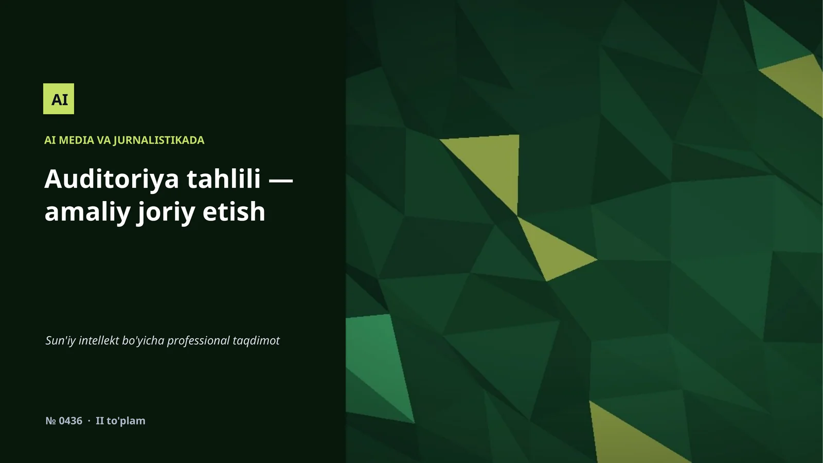 AI MEDIA VA JURNALISTIKADA
