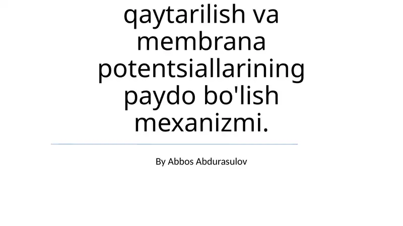 Elektrod, Oksidlanish-qaytarilish va Membrana Potentsiallarining Paydo Bo'lish Mexanizmi