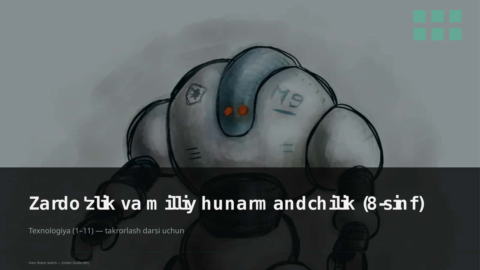 Zardo'zlik va milliy hunarmandchilik (8-sinf)