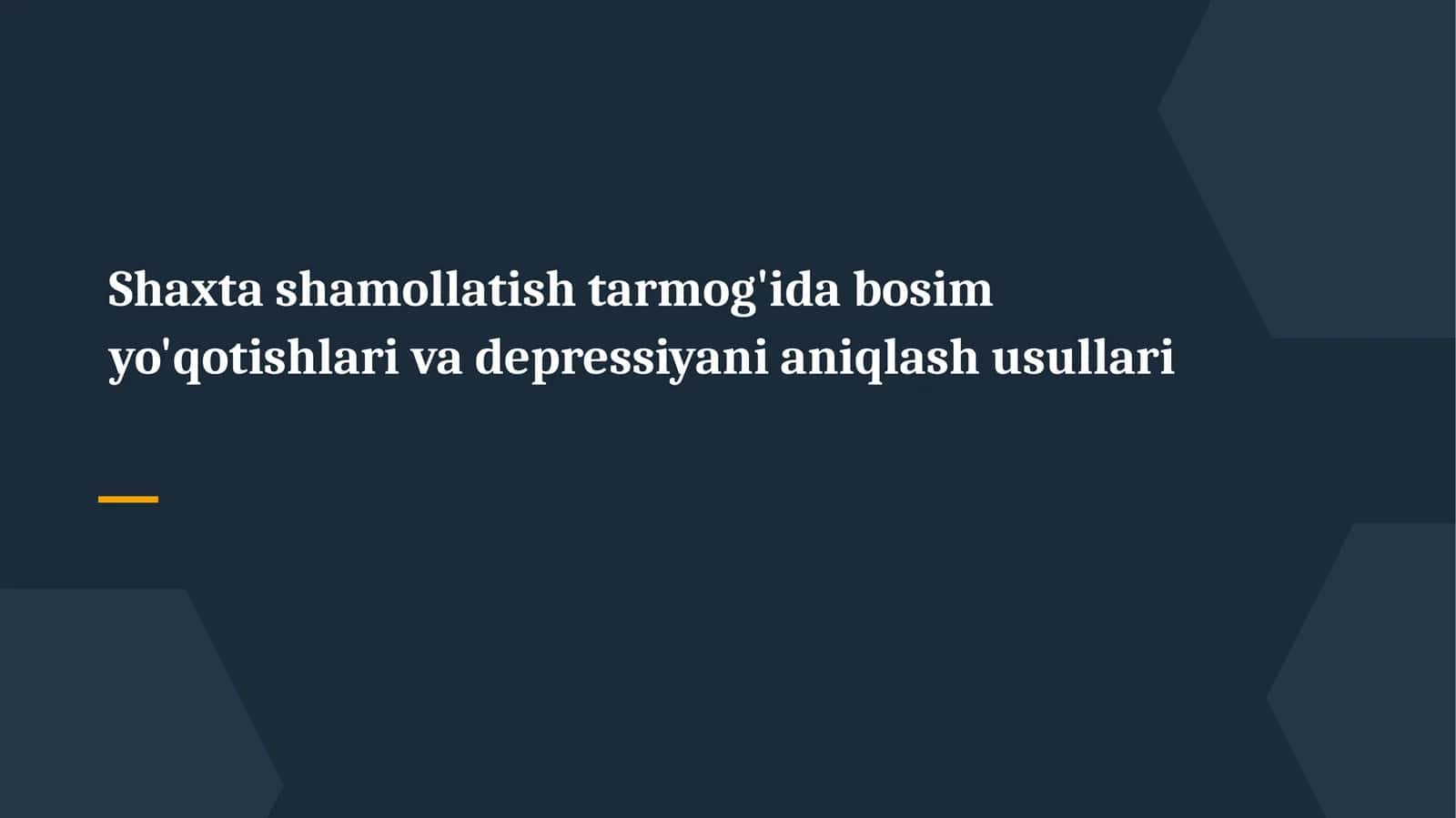 Shaxta shamollatish tarmog'i va depressiya tushunchasi