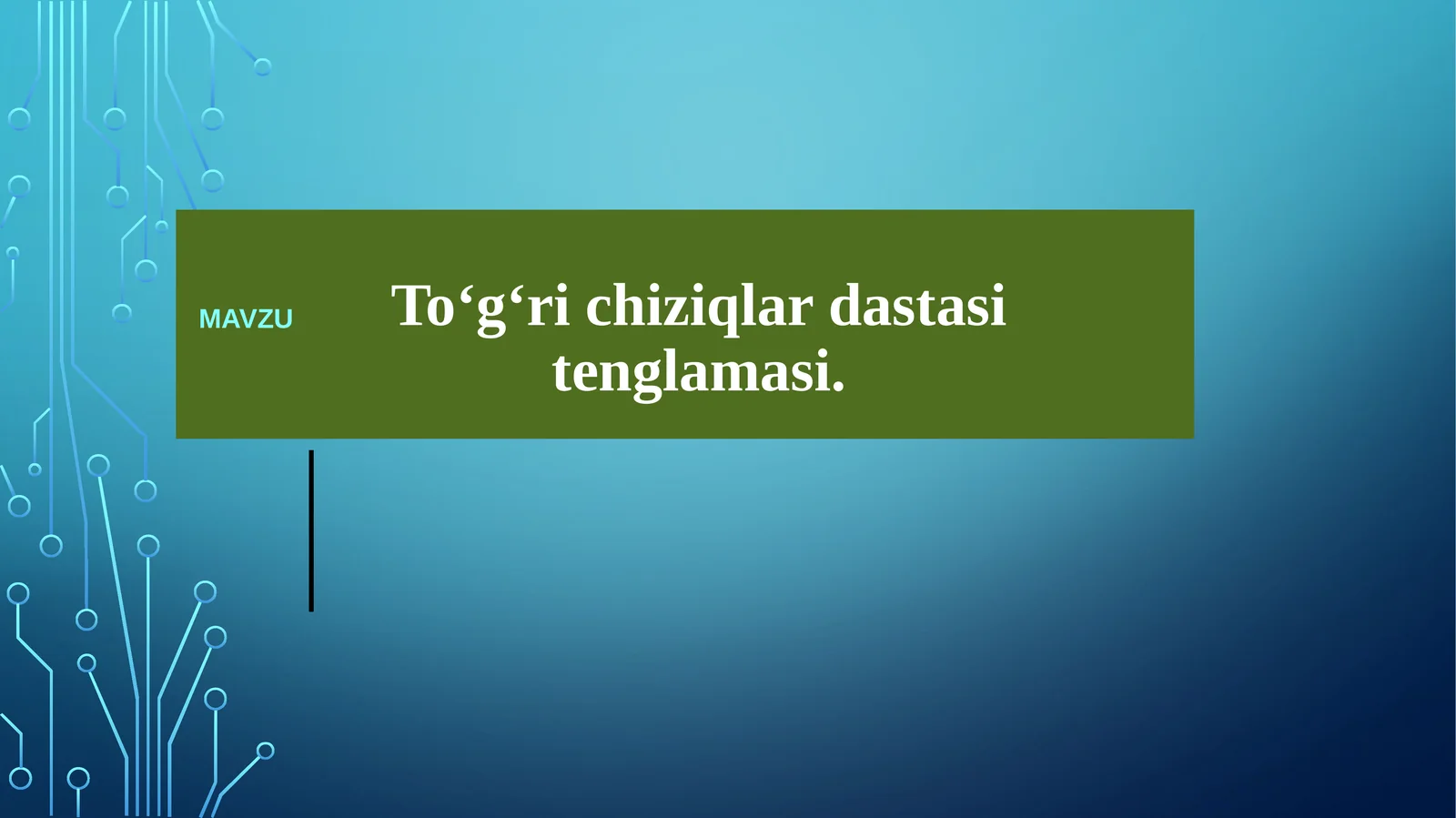 To‘g‘ri chiziqlar dastasi tenglamasi