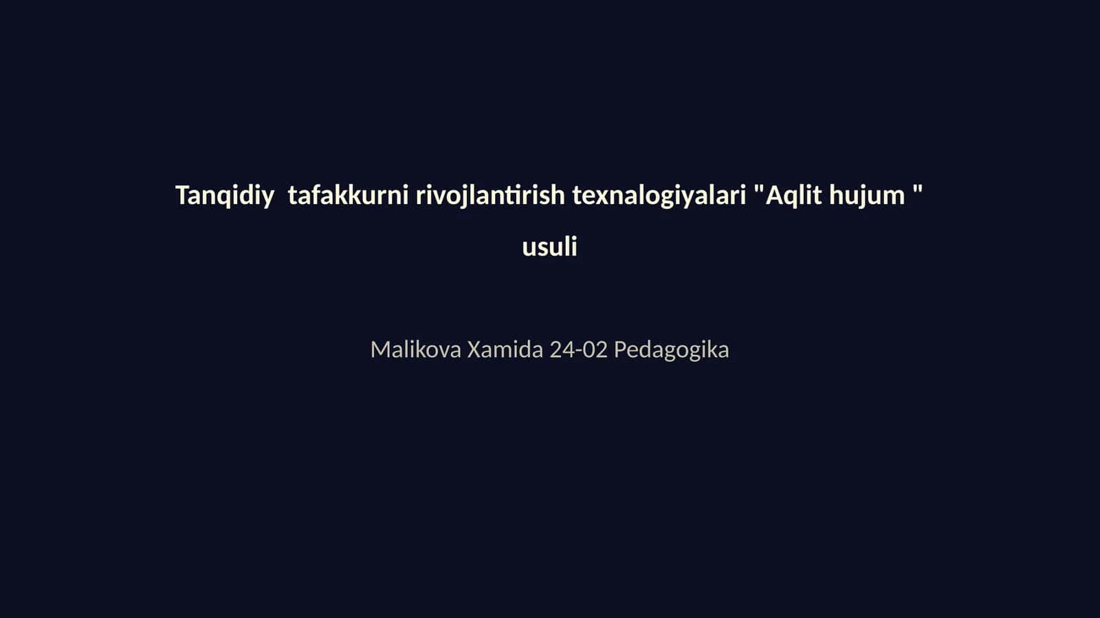 Aqliy hujum usuli