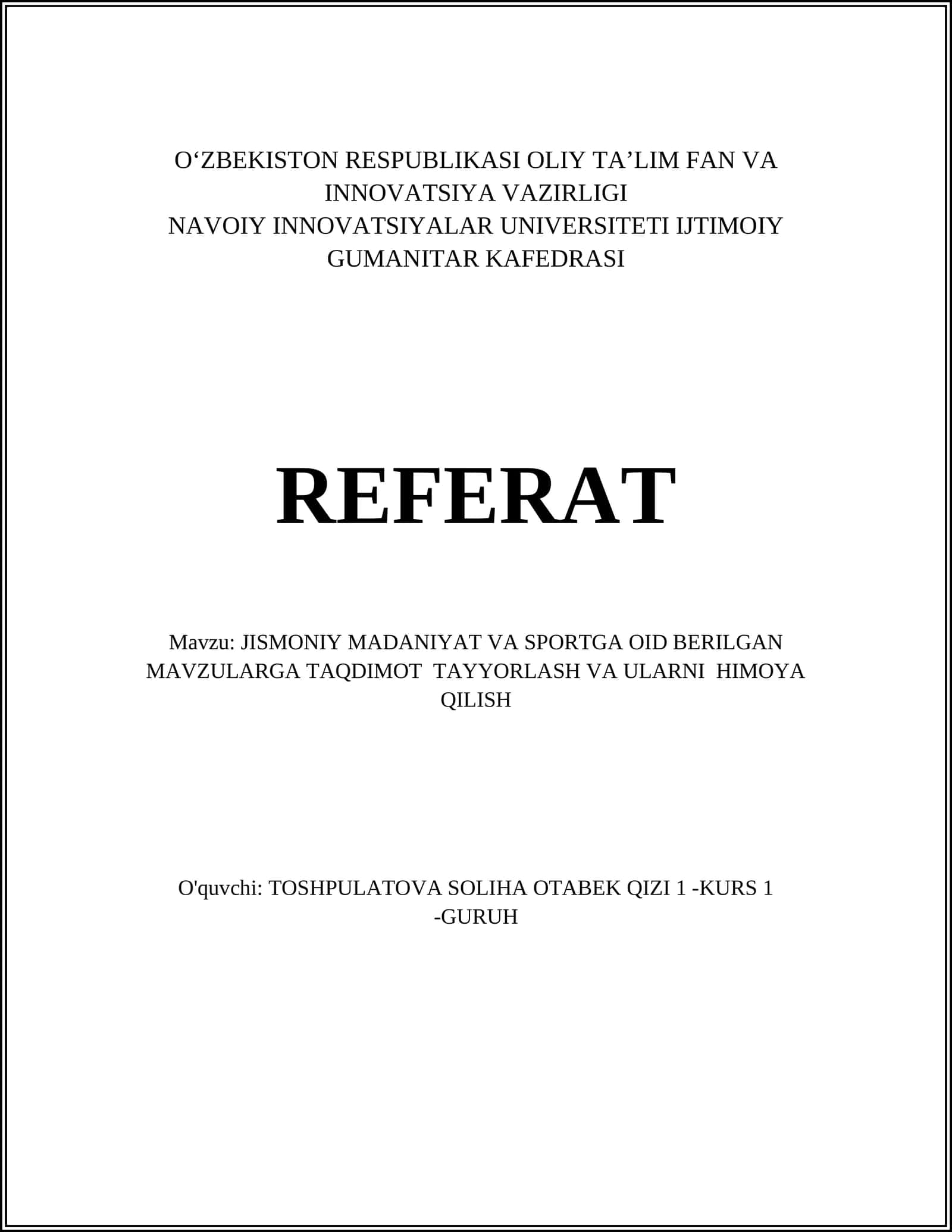 Jismoniy tarbiya darslarida interfaol metodlar