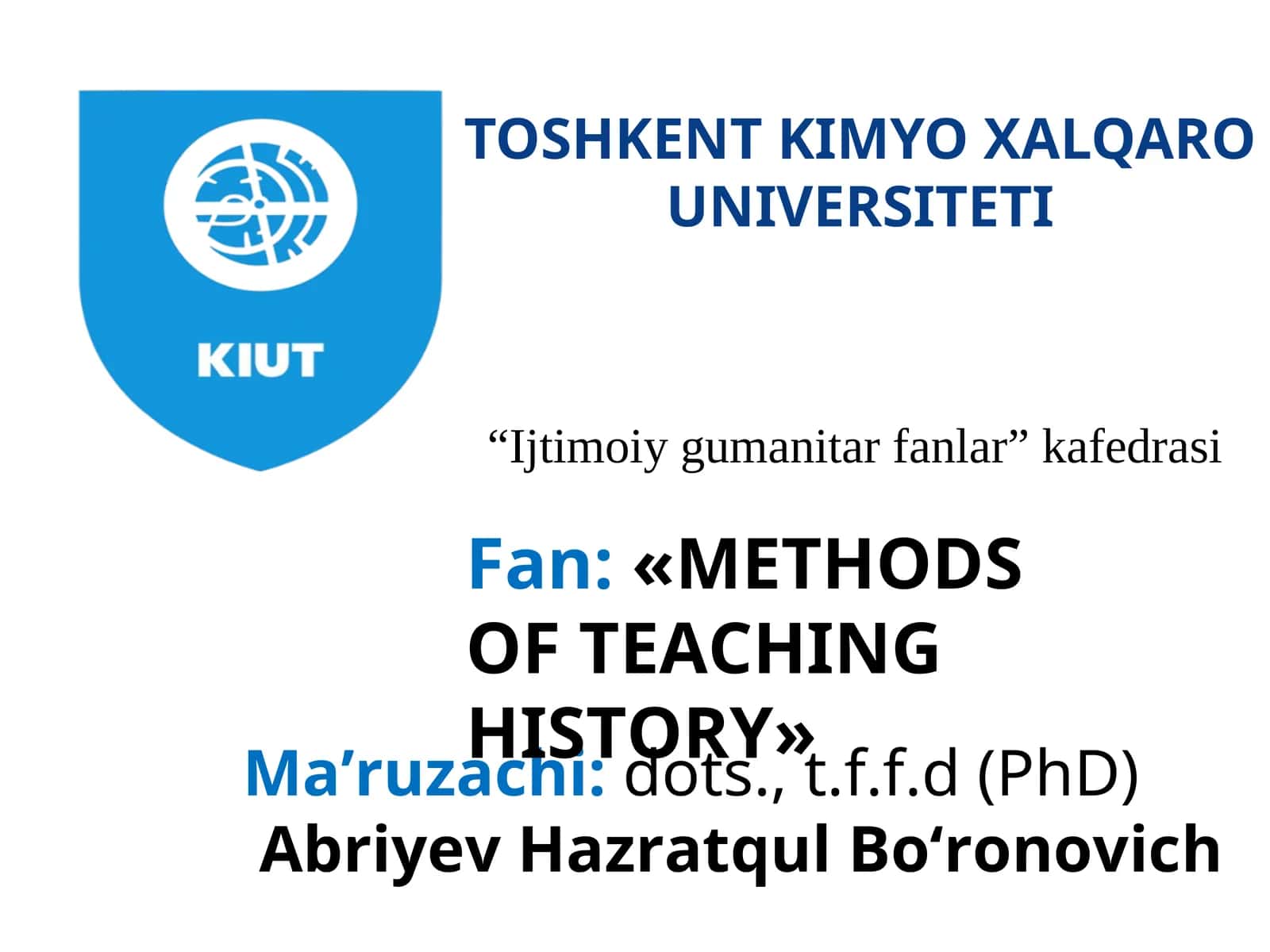 Tarix darslari va unga bo‘lgan zamonaviy talablar (1-qism)