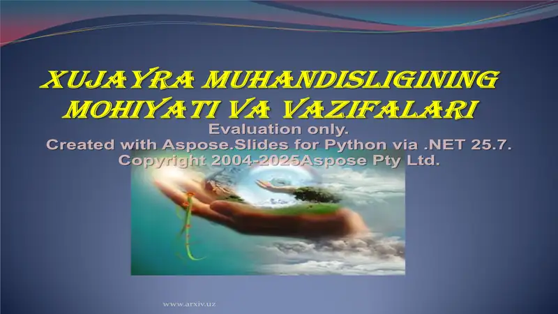 Xujayra muhandisligining mohiyati va vazifalari