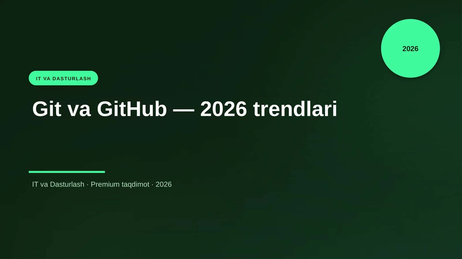 Git va GitHub — 2026 trendlari