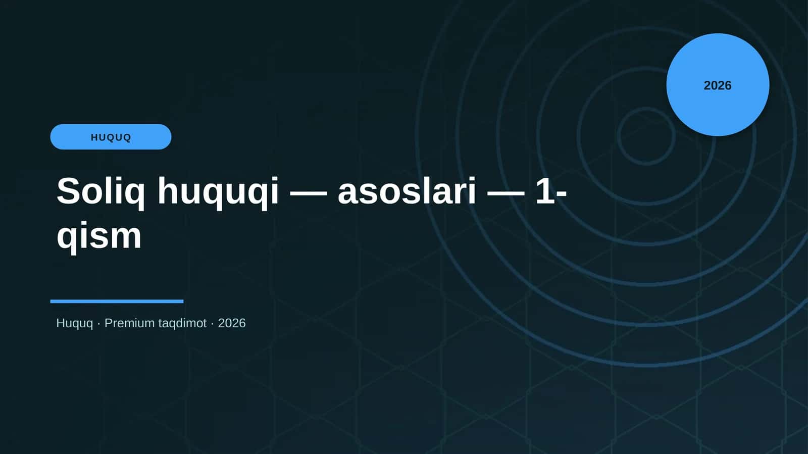 Soliq huquqi — asoslari — 1-qism