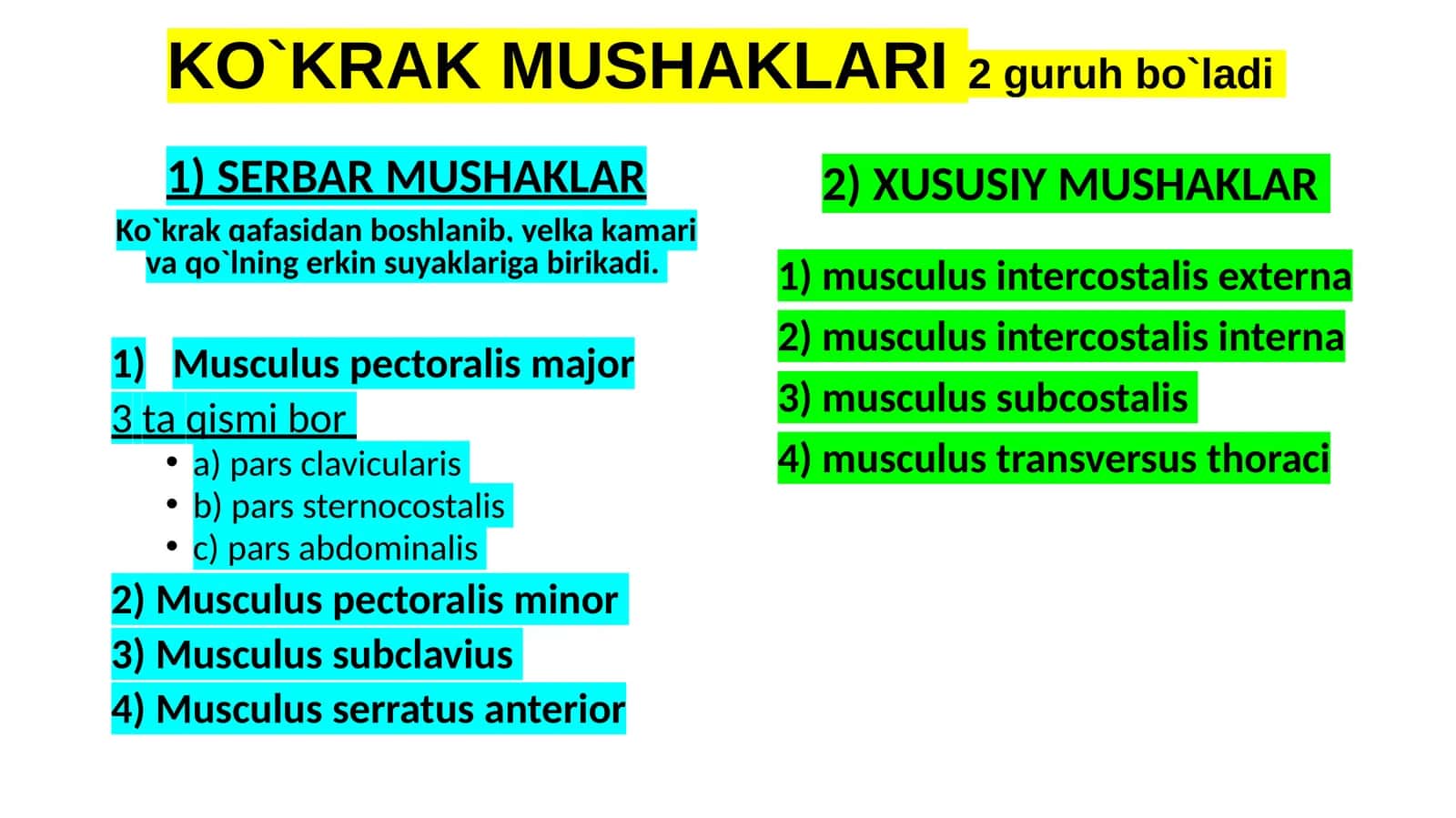KO`KRAK MUSHAKLARI