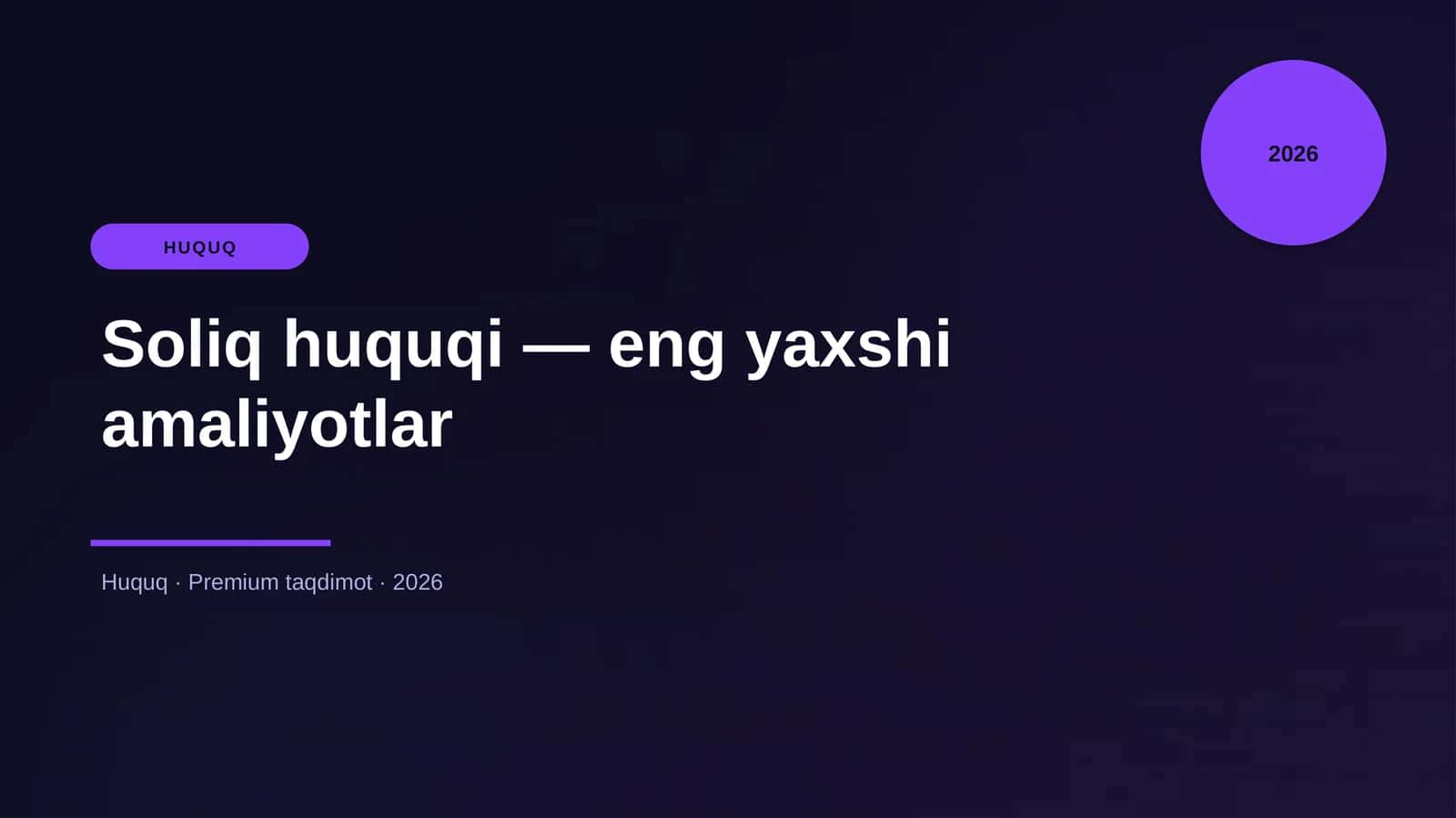 Soliq huquqi — eng yaxshi amaliyotlar