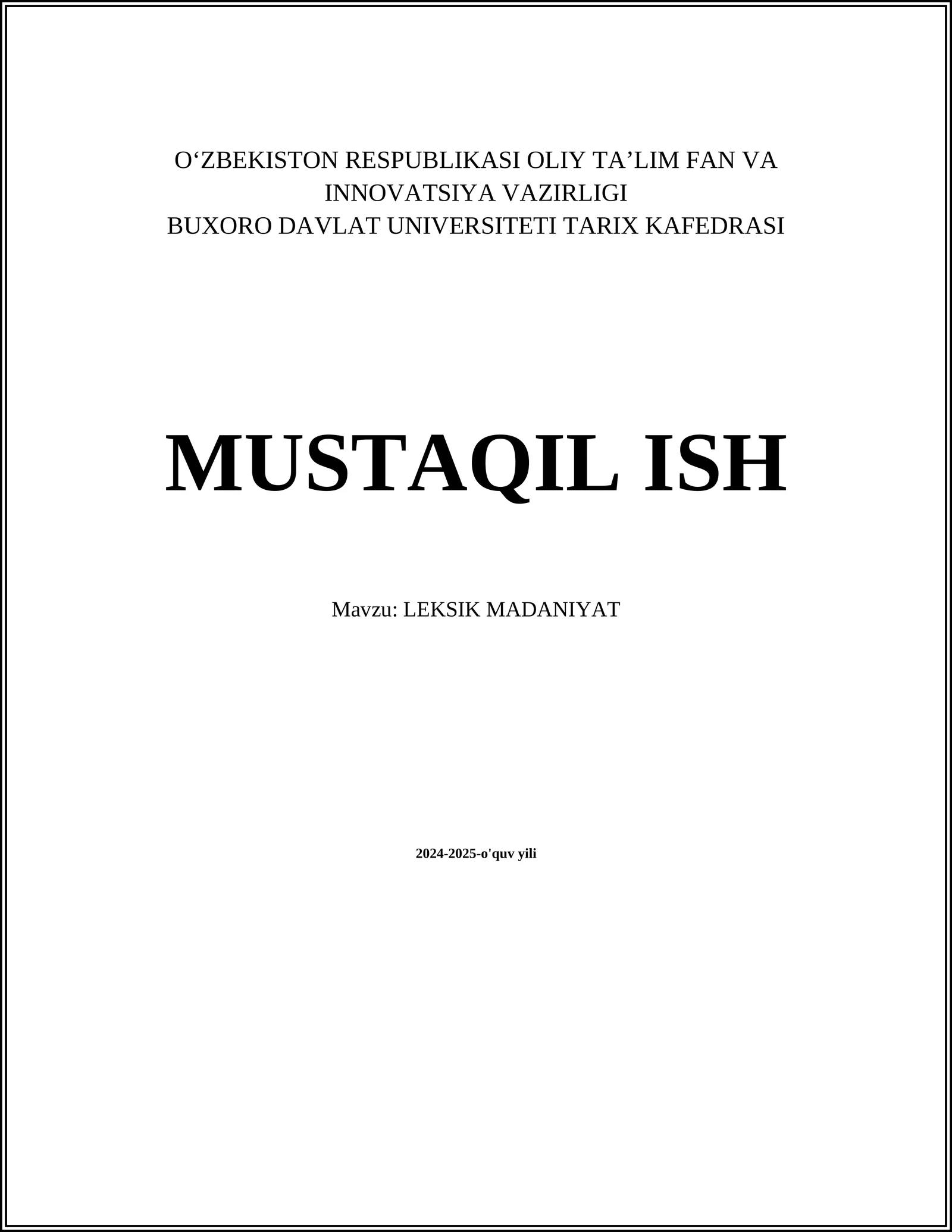 LEKSIK MADANIYAT