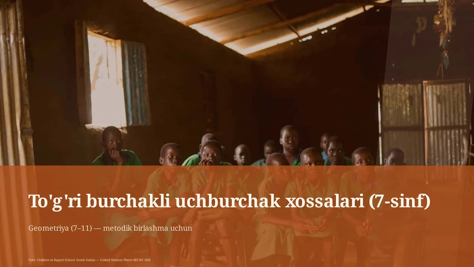 To'g'ri burchakli uchburchak xossalari (7-sinf)