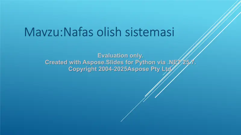 Nafas olish sistemasi