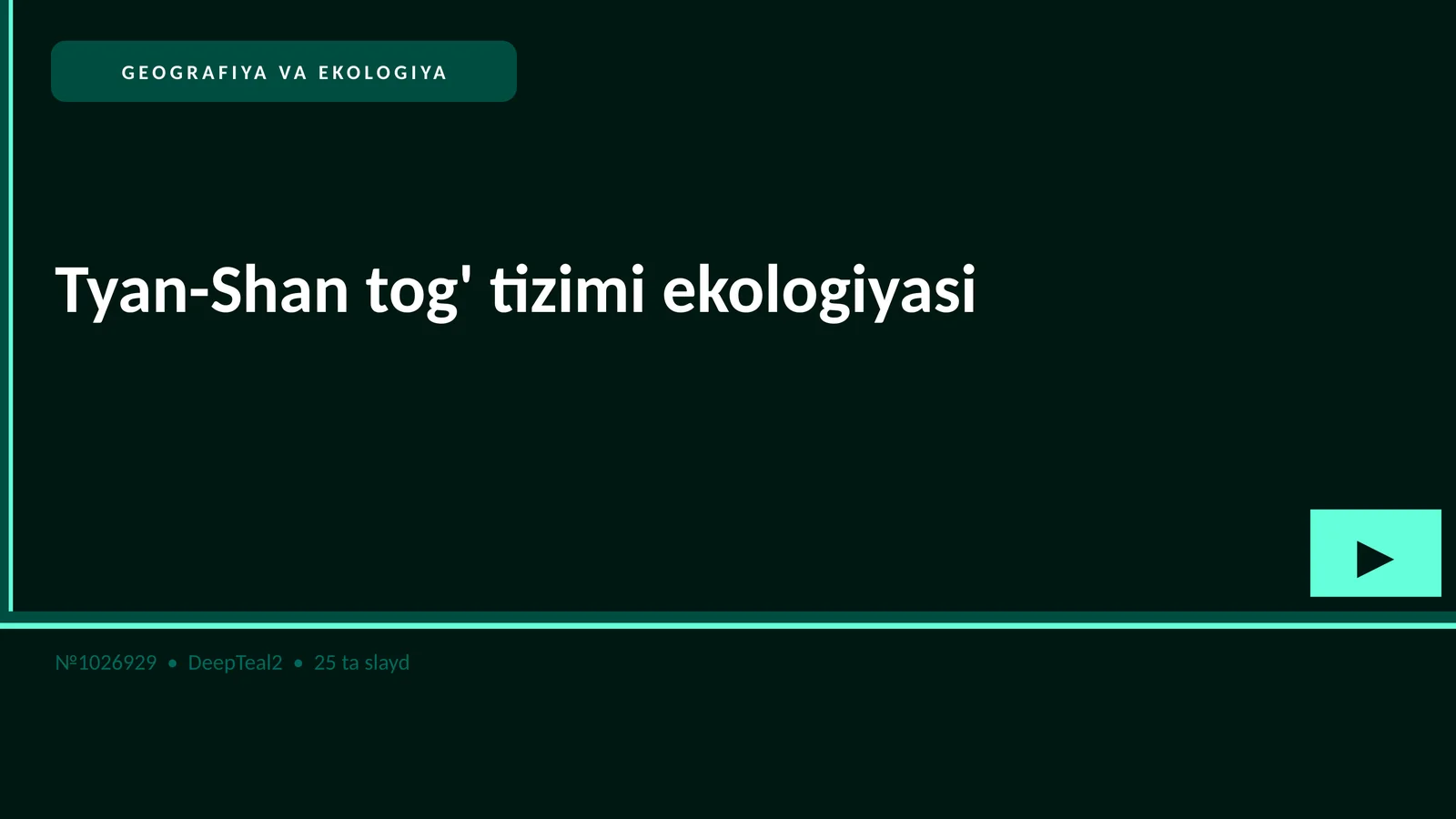 Tyan-Shan tog' tizimi ekologiyasi