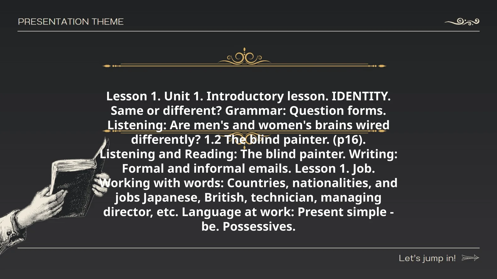 Lesson 1. Unit 1. Introductory lesson. IDENTITY
