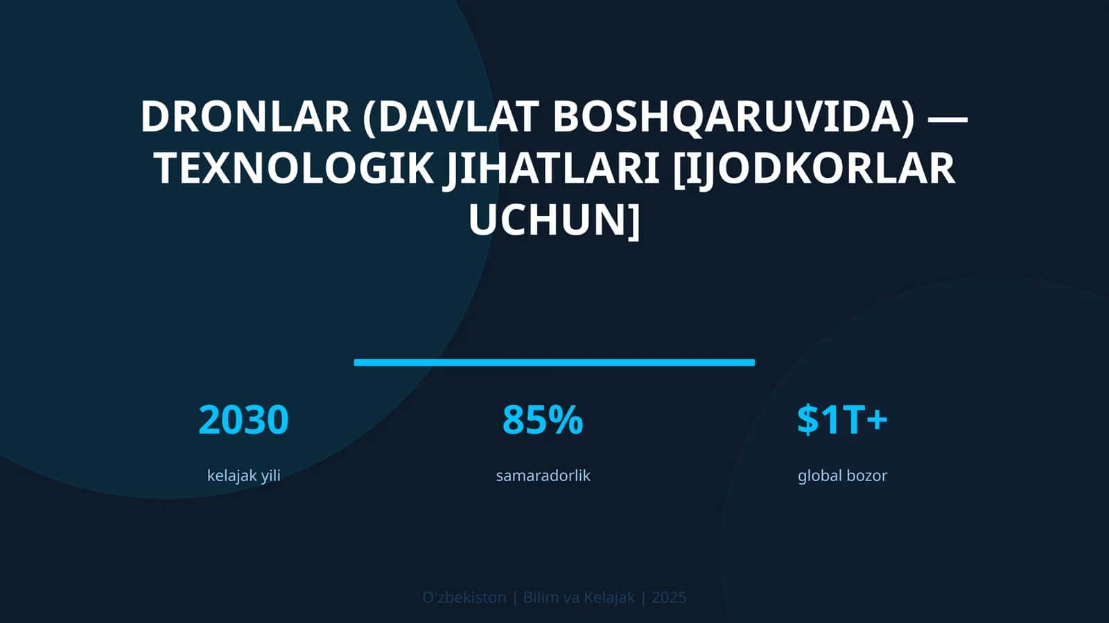 DRONLAR (DAVLAT BOSHQARUVIDA) — TEXNOLOGIK JIHATLARI [IJODKORLAR UCHUN]
