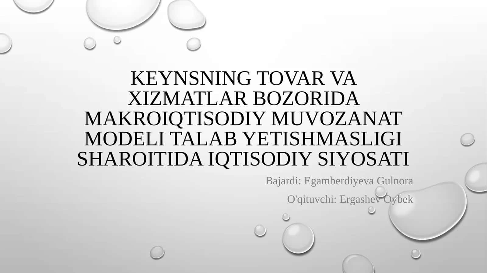 Keynsning Tovar Va Xizmatlar Bozori Da Makro Iqtisodiy Muvozanat Modeli Talab Yetishmasligi
