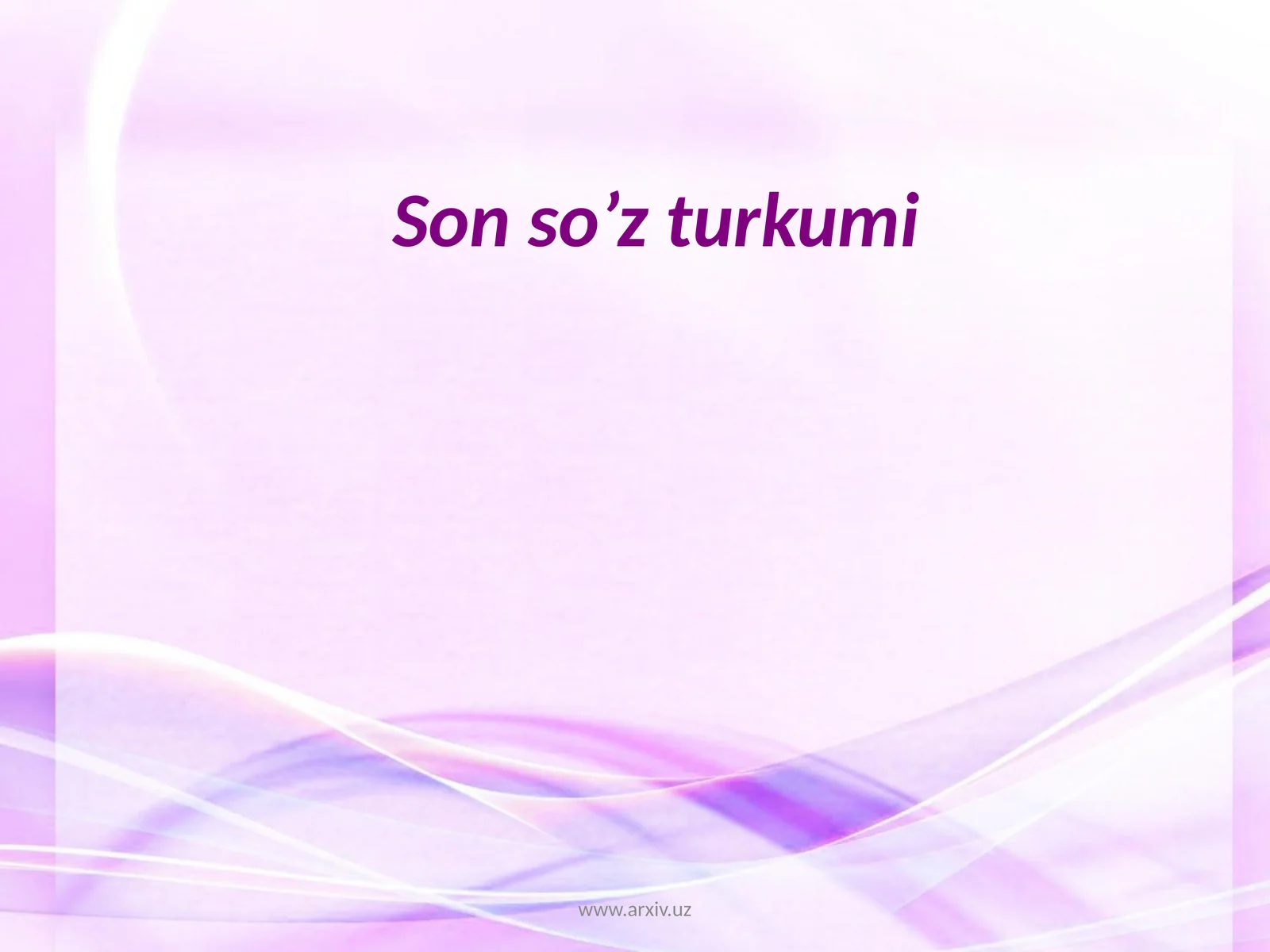 Son so’z turkumi