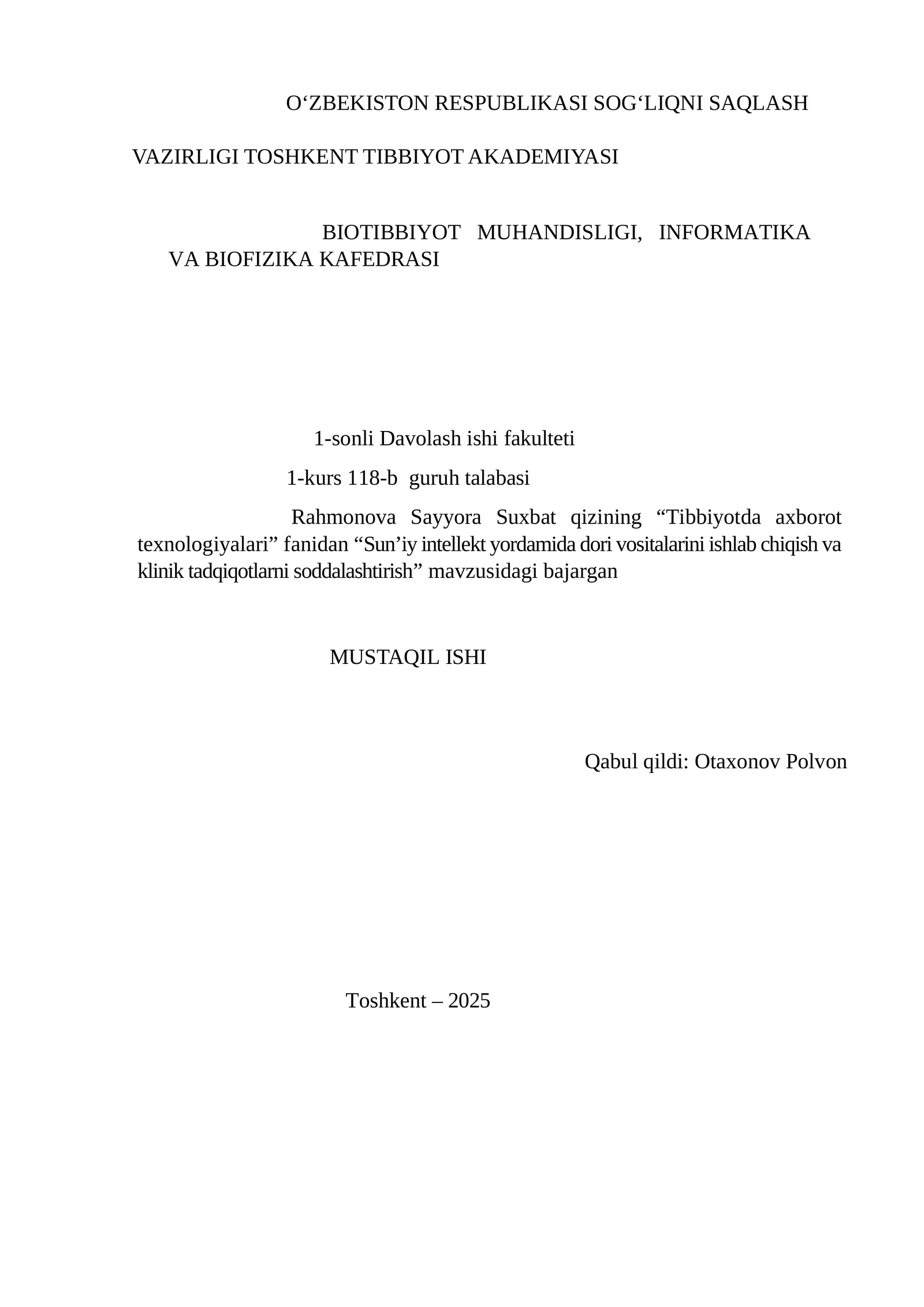 Sun’iy intellekt yordamida dori vositalarini ishlab chiqish va klinik tadqiqotlarni soddalashtirish